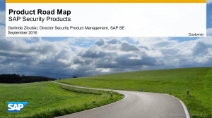 CIO Council Road Map - SAP Security Products