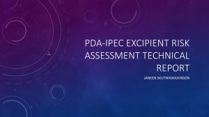 Wilkinson PDA-IPEC ExcipientRiskAssessment