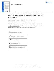 Bullers Nof Whinston 1980 Artificial Intelligence in Manufacturing Planning and Control