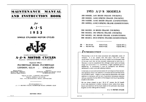 1953 AJS Instruction Manual Singles