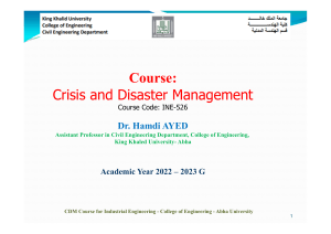 Crisis and Disaster Management Unit 03