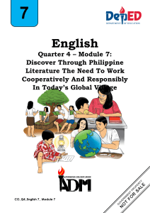 ENG7-Q4-MOD7 Discover through Philippine literature the need to work cooperatively