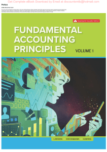 Fundamental Accounting Principles, 17th Canadian Edition Volume 1, 17e Kermit Larson, Heidi Dieckmann, John Harris