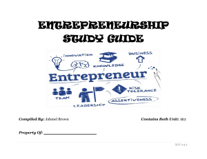 Entrepreneurship Study Guide: Units 1 & 2