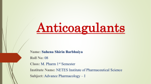 Anticoagulants-suhena