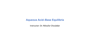 Aqueous Acid-Base Equilibria: Chemistry Presentation