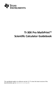 TI-30X Pro MathPrint Guidebook UK