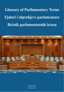 Glossary of Parliamentary Terms