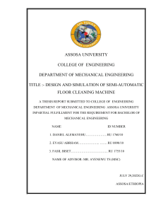 Semi-Automatic Floor Cleaning Machine Design Thesis