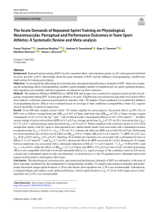 The Acute Demands of Repeated-Sprint Training on P