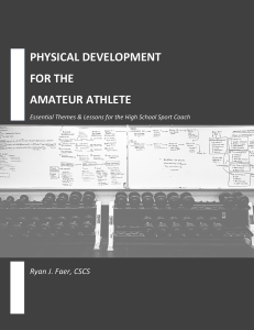 Physical Development for the Amateur Athlete