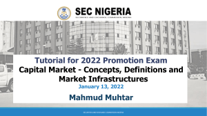 Capital Market - Concepts, Definitions and Market Infrastructures, January 2023