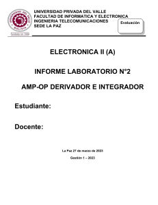 INFORME DE LABORATORIO 2 ELECTRONICA II