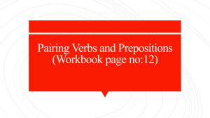 Pairing Verbs & Prepositions