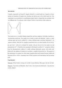 Chromium and Oxalate Complexes Lab Report