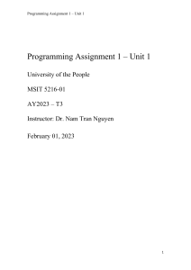 Programming Assignment Unit 1 - PA 1