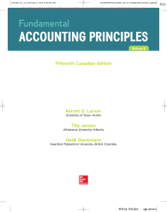 Fundamental Accounting Principles, Volume 2, 15e