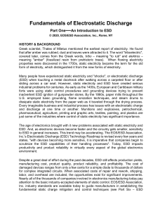 Fundamentals of Electrostatic Discharge (ESD)