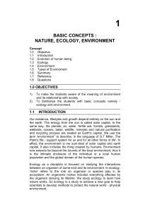 01. Basic concepts nature, ecology, enviroment Author University of Mumbai