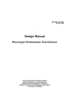 EPA 1986. DM Municipal Waste Water Disinfection