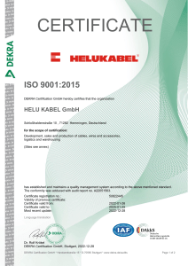 Helukabel Zertifikate ISO9001-14001 EN
