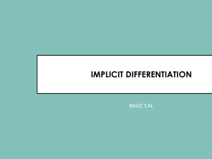 Basic Cal - Implicit Differentiation