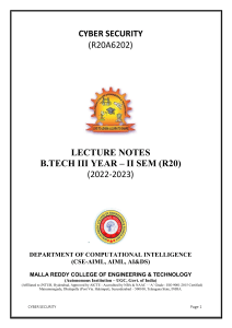 III II CSE(AIML) Cyber Security