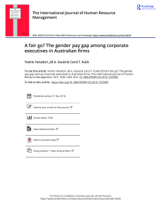 A fair go? The gender pay gap among corporate executives in Australian firms