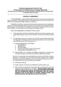 Contract Agreement Form for the Procurement of Infrastructure Projects(Revised)