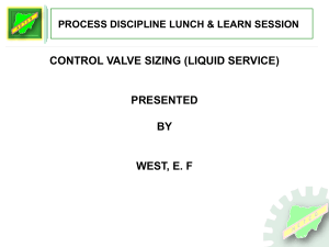 Control Valve Sizing Liquid Service