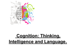 PSYCHOLOGY FIRST CHAPTER COGNITION