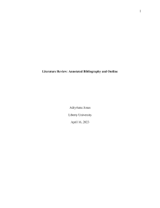 Literature Review - Annotated Bibliography and Outline