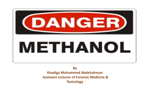 Methanol poisoning in humans