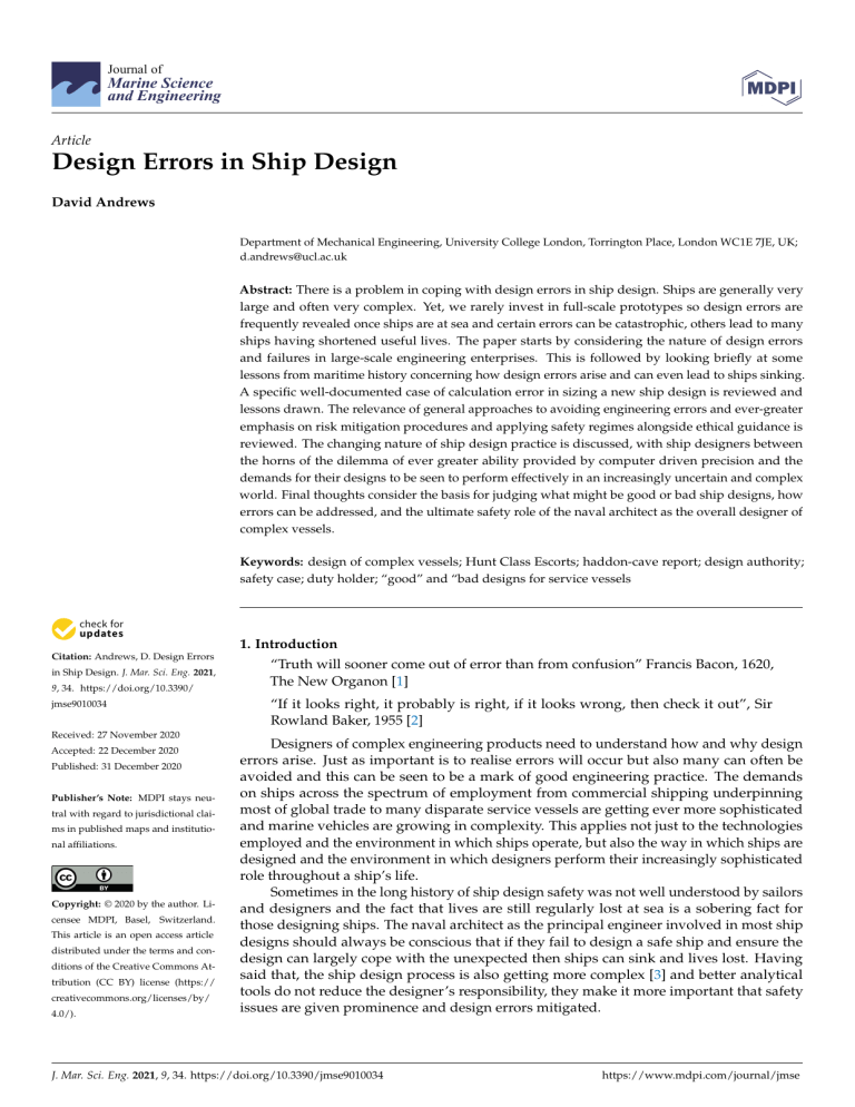 Design Errors in Ship Design