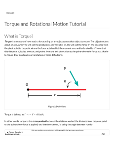 Torque and Rotational Motion Tutorial   Physics