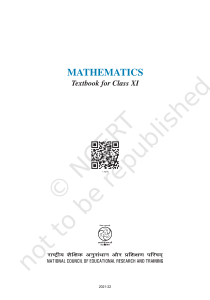 Mathematics Textbook for Class XI