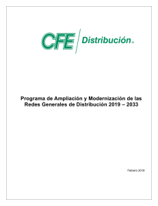 Programa de Ampliación y Modernización de las Redes Generales de Distribución 2019-2033