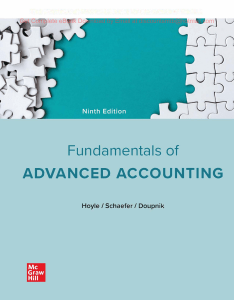 Fundamentals of Advanced Accounting 9e Joe Ben Hoyle, Thomas Schaefer, Timothy Doupnik