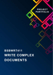 BSBWRT411 Project Portfolio