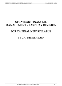SFM Last Day Revision Notes by CA Dinesh Jain Sir