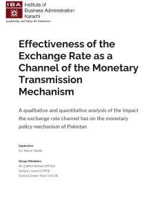 Effectiveness of the Exchange Rate as a Channel of the Monetary Transmission Mechanism