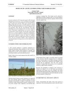 DESIGN OF MV AND HV COVERED CONDUCTOR OVERHEAD LINES