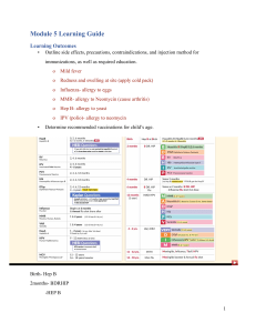 Immunization & Childhood Disease Learning Guide