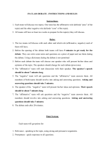 inclass debate   instructions and rules