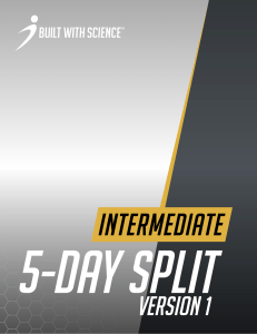 Intermediate 5-Day Workout Split | Version 1