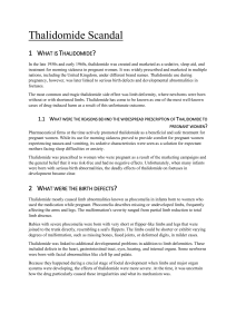 Thalidomide Scandal - Fact Sheet