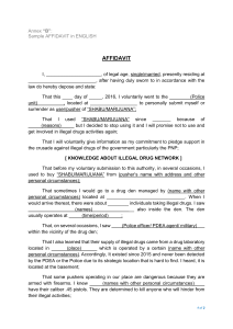 Sample Format of Affidavit (English)