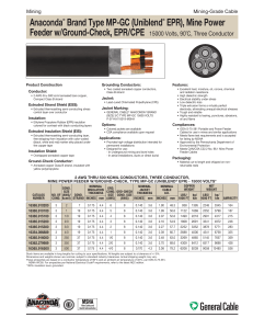 Anaconda® Brand Type MP-GC (Uniblend® EPR) Mine Power Feeder w-Ground-Check EPR-CPE 15000 V