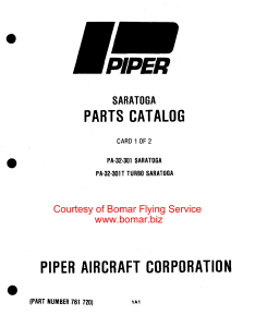 Piper PA32-301 Parts Manual