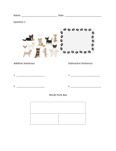 Addition and Subtraction - Math Sentences